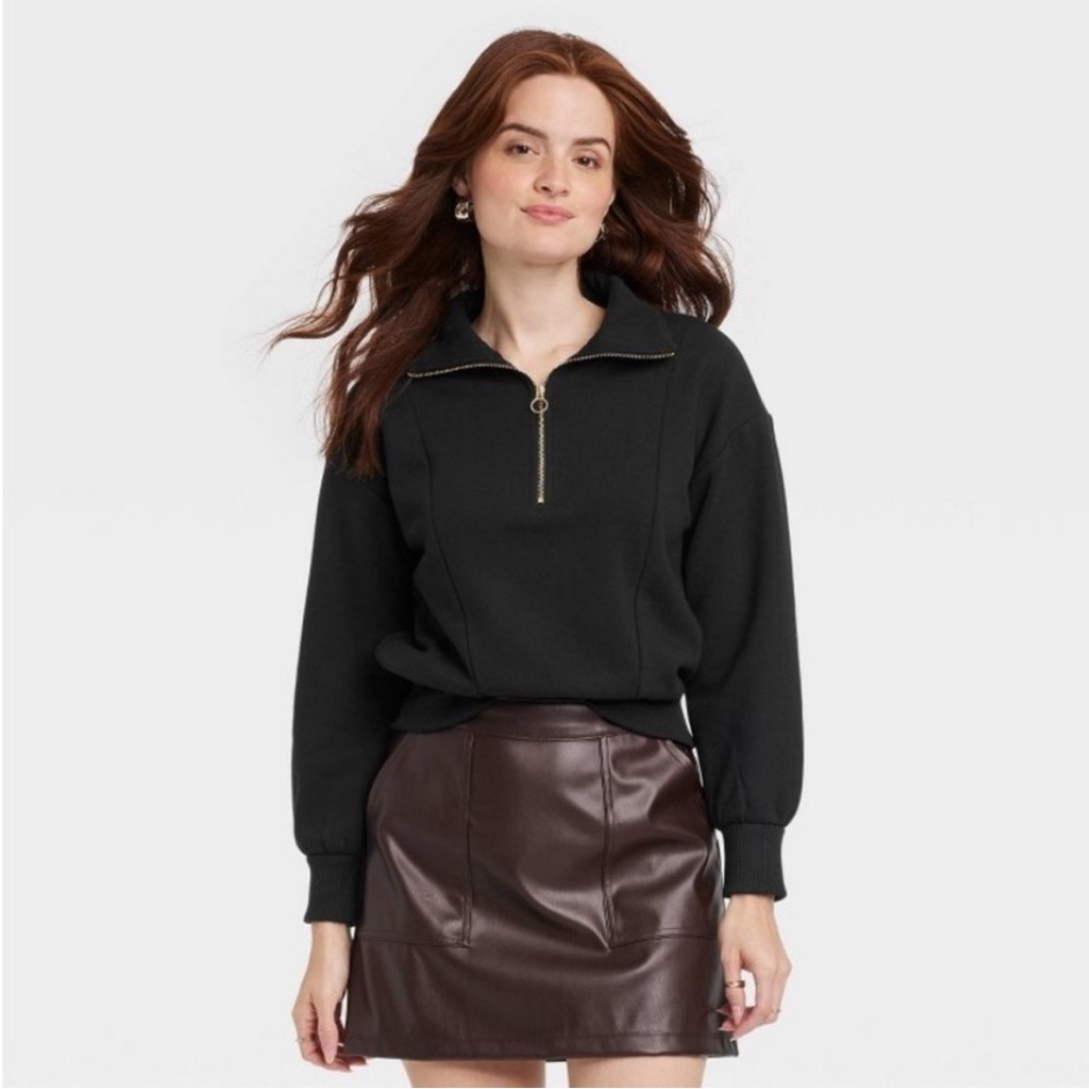 Women’s black quarter zip sweatshirt